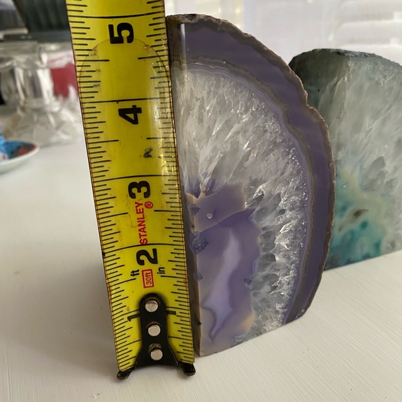 Natural Geode Bookends. Paperweights. Purple or blue agate pieces. Brazilian - Picture 11 of 16